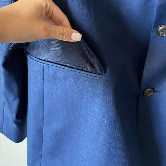NWT Stafford Wool Blue Blazer Size 42L - Picture 5 of 10